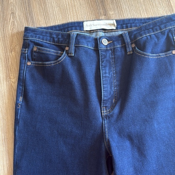 Soft Surroundings Ultimate Denim Straight Leg Stretch Jeans Dark Wash Size 10 - Picture 8 of 10